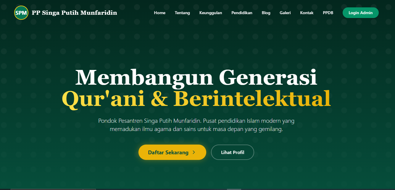 Landing Page PP Singa Putih Munfaridin